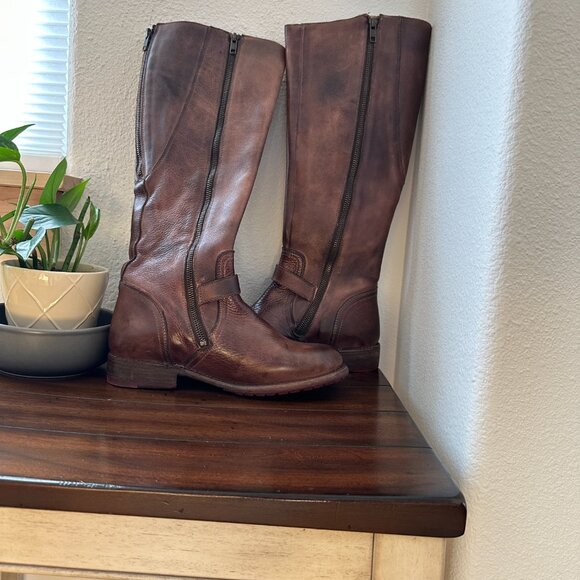 Brand New & Never Worn Bed|Stu Glaye Teak Rustic Brown 9.0 NOT WIDE CALF - Picture 2 of 14